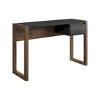 Bureau bicolore de 117 cm, un tiroir de rangement, pieds traîneau, MDF résistant à la déformation, bureau à domicile ou coiffeuse de chambre