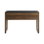 Bureau bicolore de 117 cm, un tiroir de rangement, pieds traîneau, MDF résistant à la déformation, bureau à domicile ou coiffeuse de chambre