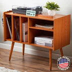 Record Player Stand with Charging Station - 31D x 26W x 15H