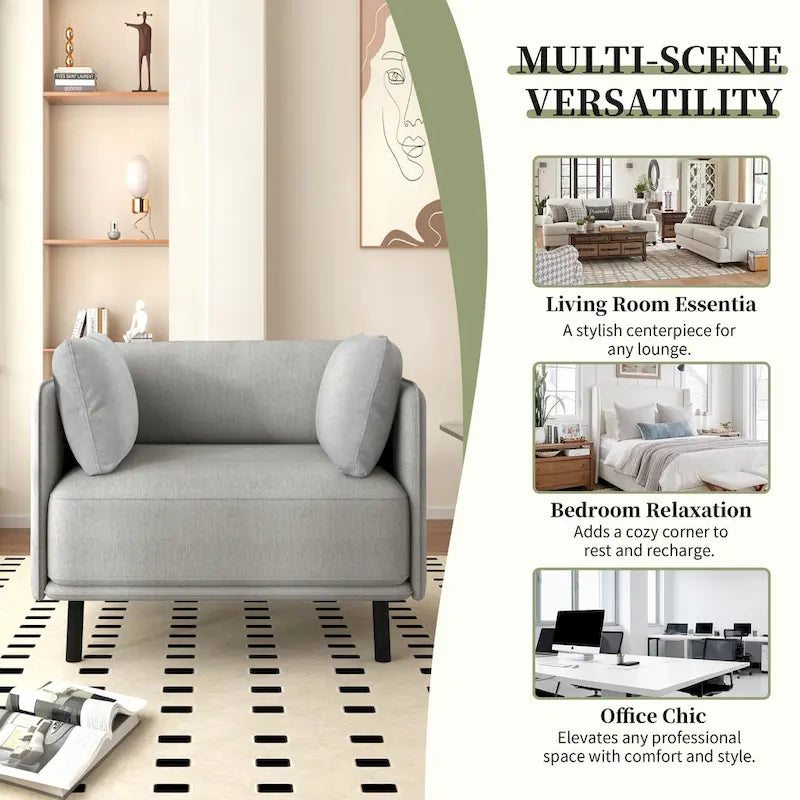 Fauteuil en similicuir, assise et dossier rembourrés, pieds en bois massif, touche décorative pour le salon