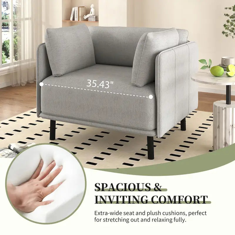 Fauteuil en similicuir, assise et dossier rembourrés, pieds en bois massif, touche décorative pour le salon