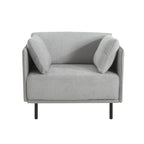 Fauteuil en similicuir, assise et dossier rembourrés, pieds en bois massif, touche décorative pour le salon