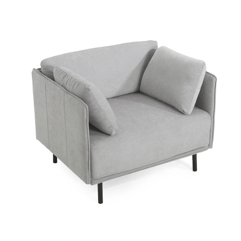 Fauteuil en similicuir, assise et dossier rembourrés, pieds en bois massif, touche décorative pour le salon