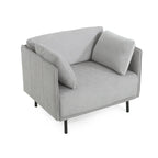 Fauteuil en similicuir, assise et dossier rembourrés, pieds en bois massif, touche décorative pour le salon