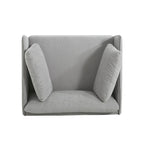 Fauteuil en similicuir, assise et dossier rembourrés, pieds en bois massif, touche décorative pour le salon