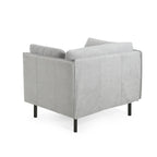 Fauteuil en similicuir, assise et dossier rembourrés, pieds en bois massif, touche décorative pour le salon