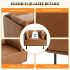 Fauteuil en similicuir, assise et dossier rembourrés, pieds en bois massif, touche décorative pour le salon