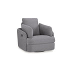 Fauteuil inclinable pivotant et coulissant gris foncé, tissu rembourré, base pivotante à 360°