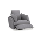 Fauteuil inclinable pivotant et coulissant gris foncé, tissu rembourré, base pivotante à 360°