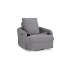 Fauteuil inclinable pivotant et coulissant gris foncé, tissu rembourré, base pivotante à 360°