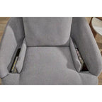 Fauteuil inclinable pivotant et coulissant gris foncé, tissu rembourré, base pivotante à 360°