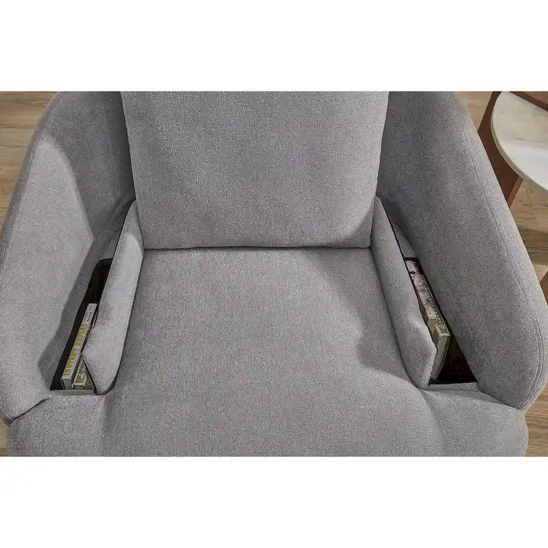 Fauteuil inclinable pivotant et coulissant gris foncé, tissu rembourré, base pivotante à 360°