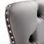 Lot de 2 tabourets de bar modernes 25 avec dossier capitonné, garniture cloutée, pieds en métal chromé, pour salle à manger, salon et chambre