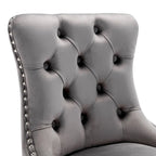 Lot de 2 tabourets de bar modernes 25 avec dossier capitonné, garniture cloutée, pieds en métal chromé, pour salle à manger, salon et chambre