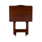 Ensemble de 5 tables pliantes avec support - 26,25 - Noyer