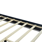 Lit plateforme capitonné Queen Size avec tête de lit capitonnée à points de traction