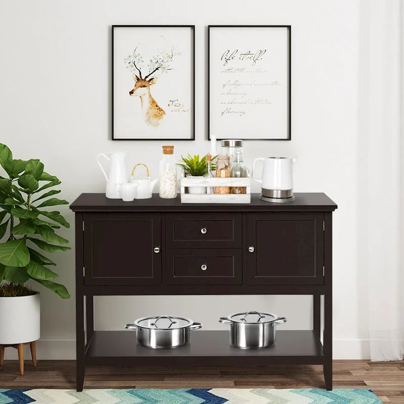 Buffet en bois avec tiroirs et placards, pour salle à manger et entrée