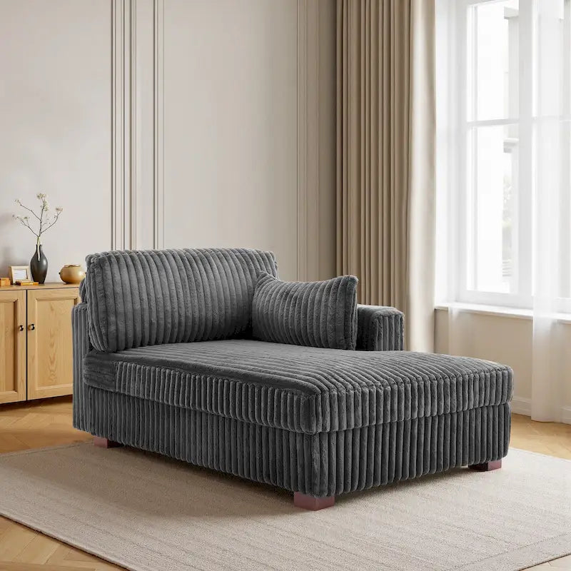Canapé d'angle surdimensionné avec méridienne à droite, rembourré, pour salon