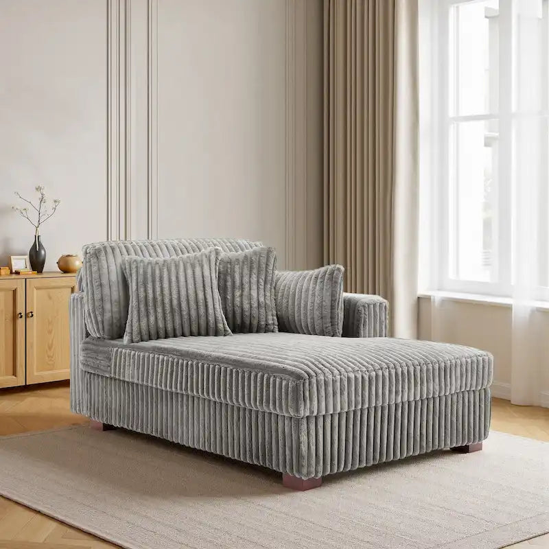 Canapé d'angle surdimensionné avec méridienne à droite, rembourré, pour salon