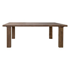 Table à manger rectangulaire de 87 po, bois de manguier massif brun rustique, pour 6 à 8 personnes, grain de bois naturel