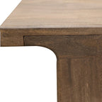 Table à manger rectangulaire de 87 po, bois de manguier massif brun rustique, pour 6 à 8 personnes, grain de bois naturel