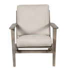Fauteuil d'appoint, bois de manguier massif artisanal, cuir de buffle pleine fleur, mousse haute densité, milieu du siècle moderne