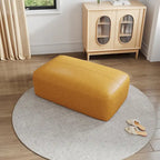 Pouf en cuir véritable capitonné pour salon et chambre à coucher