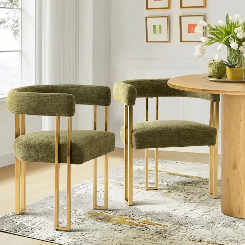 Fauteuil en tissu chenille (lot de 2)