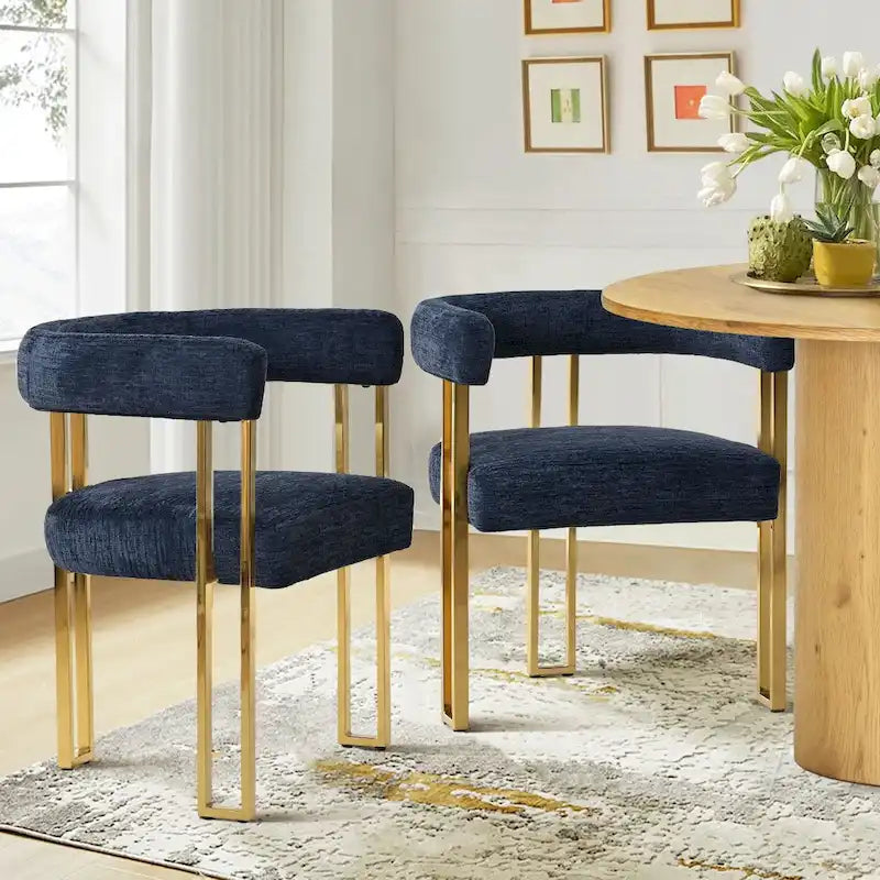 Fauteuil en tissu chenille (lot de 2)