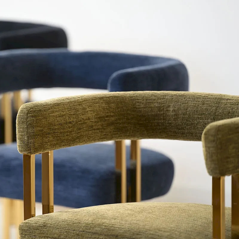 Fauteuil en tissu chenille (lot de 2)