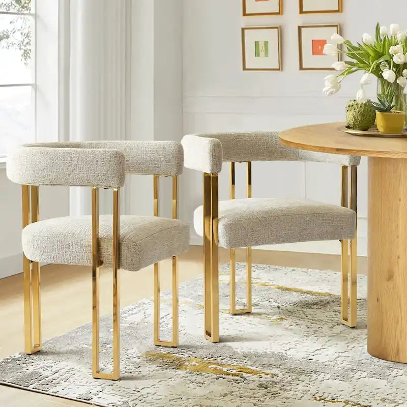Fauteuil en tissu chenille (lot de 2)