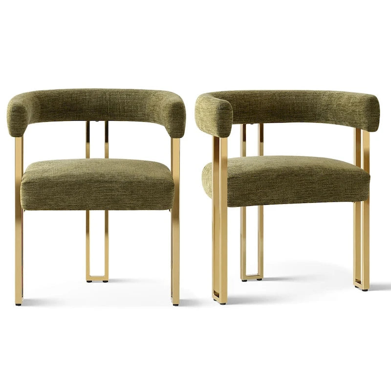 Fauteuil en tissu chenille (lot de 2)