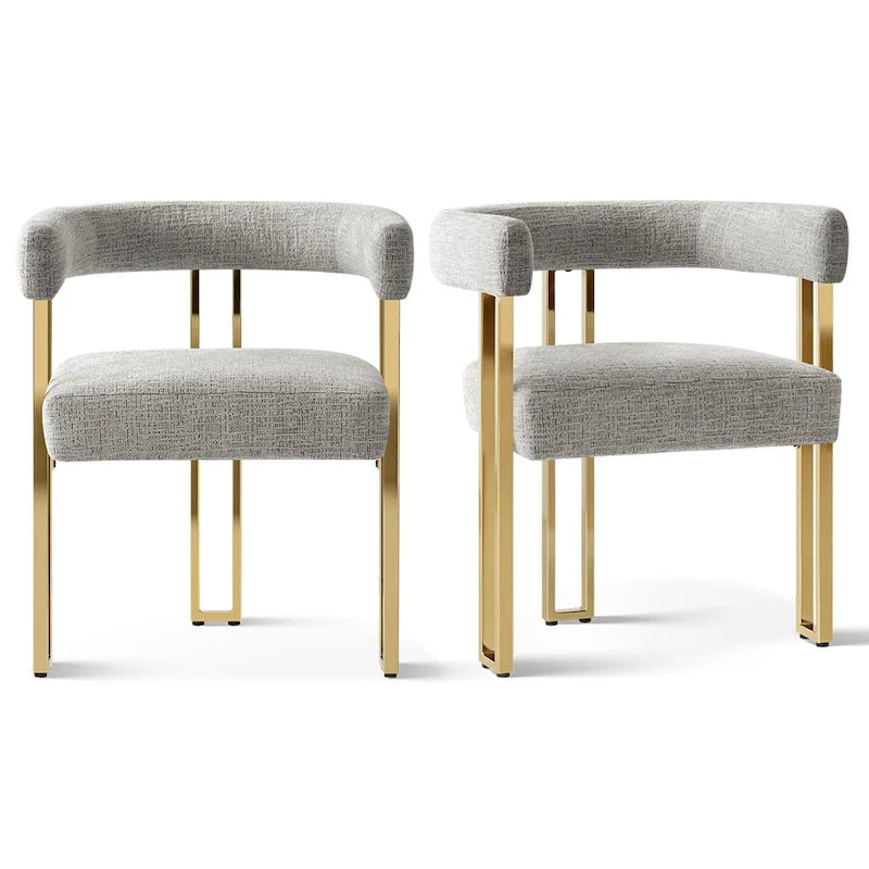 Fauteuil en tissu chenille (lot de 2)