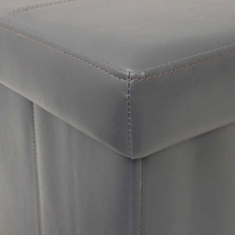 Banc de rangement pliant capitonné, gris anthracite, banc ottoman pour chambre/entrée