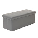 Banc de rangement pliant capitonné, gris anthracite, banc ottoman pour chambre/entrée