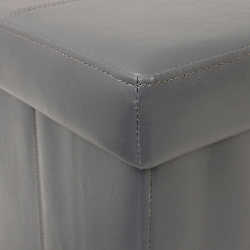 Banc de rangement pliant capitonné, gris anthracite, banc ottoman pour chambre/entrée