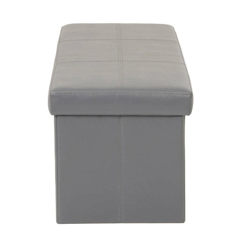 Banc de rangement pliant capitonné, gris anthracite, banc ottoman pour chambre/entrée