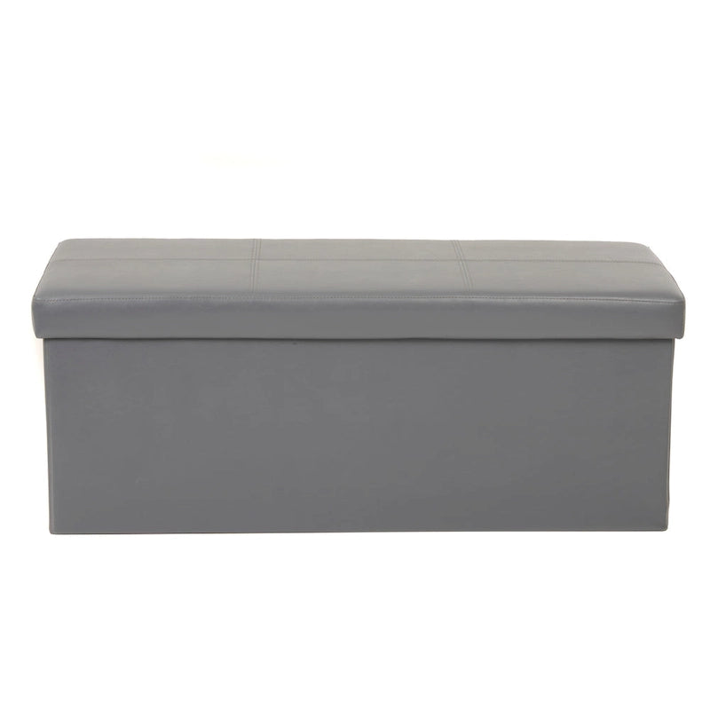 Banc de rangement pliant capitonné, gris anthracite, banc ottoman pour chambre/entrée