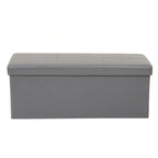 Banc de rangement pliant capitonné, gris anthracite, banc ottoman pour chambre/entrée