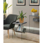 Table basse en verre avec étagère inférieure, style minimaliste moderne, table d'appoint de salon