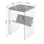 Table basse en verre avec étagère inférieure, style minimaliste moderne, table d'appoint de salon