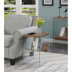 Table basse en verre avec étagère inférieure, style minimaliste moderne, table d'appoint de salon