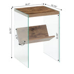Table basse en verre avec étagère inférieure, style minimaliste moderne, table d'appoint de salon