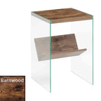 Table basse en verre avec étagère inférieure, style minimaliste moderne, table d'appoint de salon