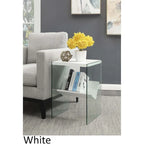 Table basse en verre avec étagère inférieure, style minimaliste moderne, table d'appoint de salon