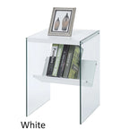 Table basse en verre avec étagère inférieure, style minimaliste moderne, table d'appoint de salon