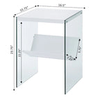 Table basse en verre avec étagère inférieure, style minimaliste moderne, table d'appoint de salon