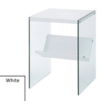Table basse en verre avec étagère inférieure, style minimaliste moderne, table d'appoint de salon