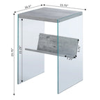 Table basse en verre avec étagère inférieure, style minimaliste moderne, table d'appoint de salon