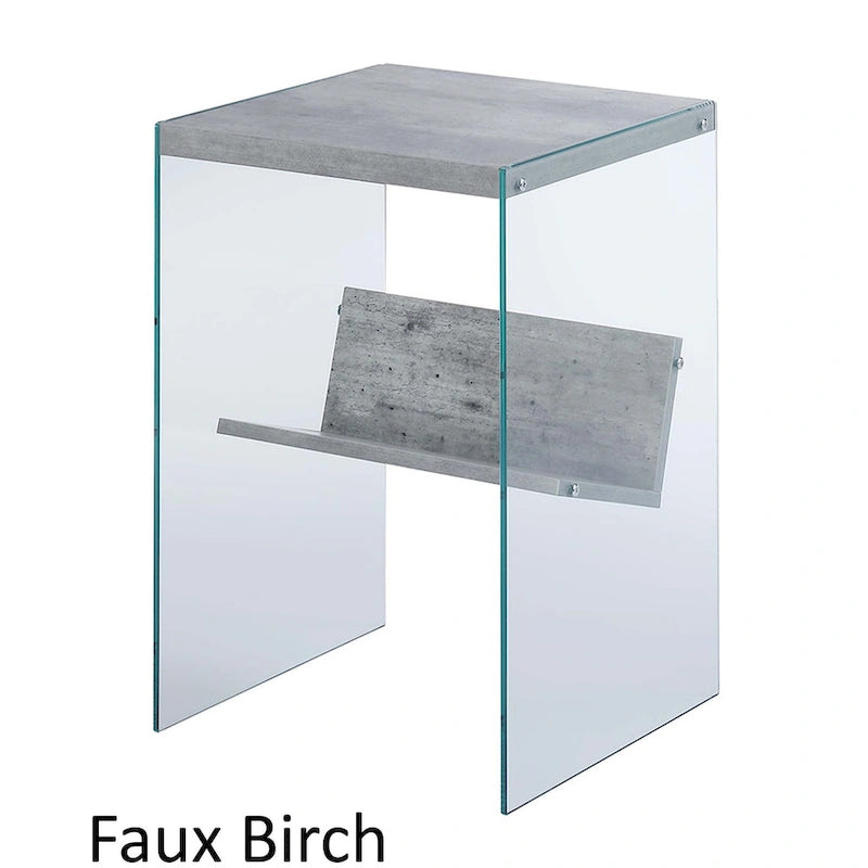 Table basse en verre avec étagère inférieure, style minimaliste moderne, table d'appoint de salon
